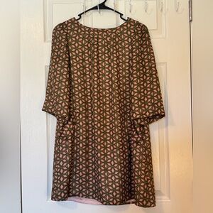 Fossil Pink and Green Geometric Mini Dress Size S
